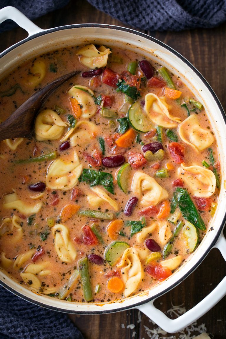 Creamy Tortellini Minestrone Soup Cooking Classy