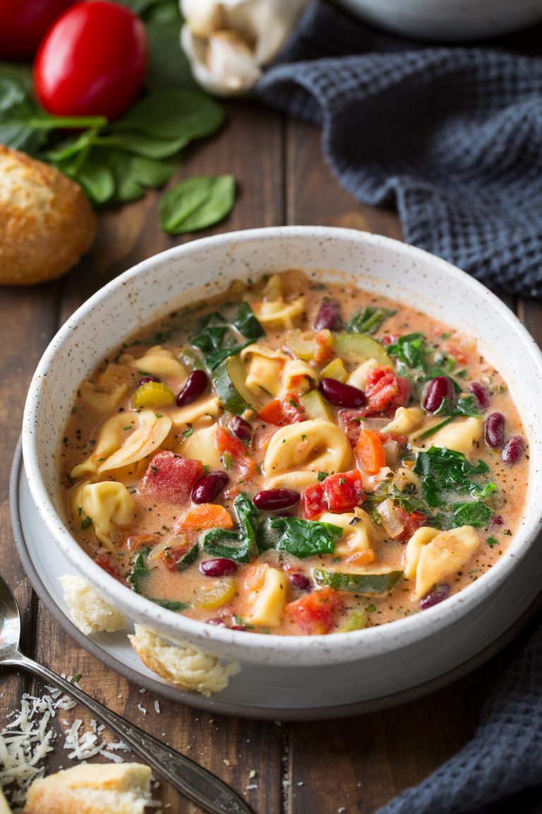 Creamy Tortellini Minestrone Soup - Cooking Classy