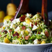 Pear Bacon and Brussels Sprout Salad