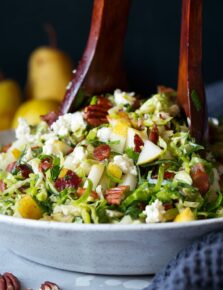 Pear Bacon and Brussels Sprout Salad