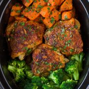 Slow Cooker Chicken with Sweet Potatoes and Brococli