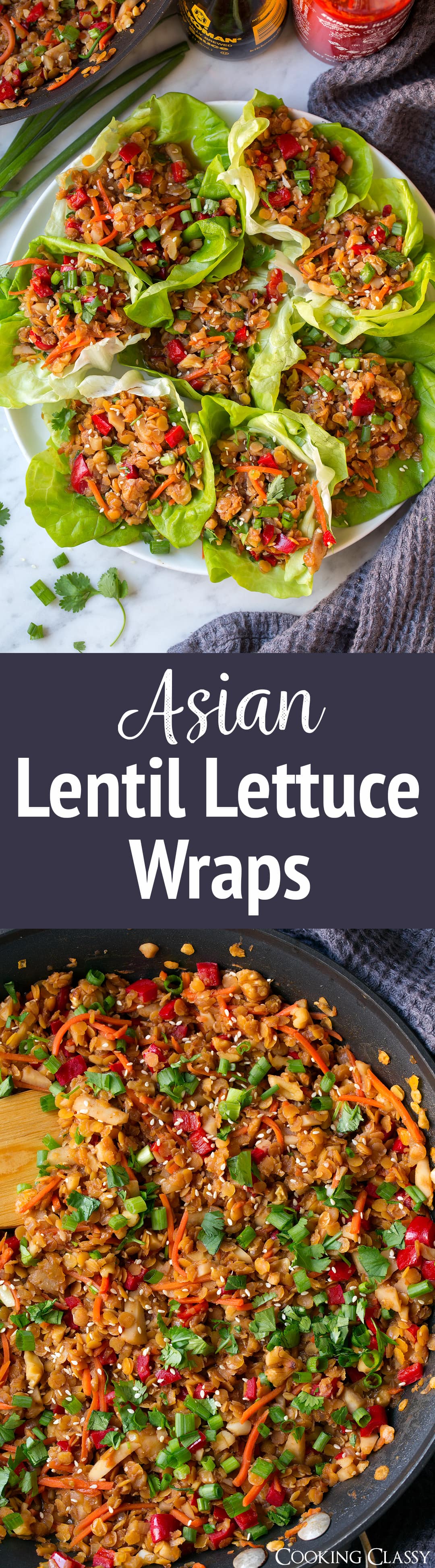 Asian Lentil Lettuce Wraps - no one will even miss the meat in these delicious and filling lentil wraps! My whole family loved these! Lentils are a great source of protein, fiber, vitamin and minerals so they are a smart choice of food to be adding into your diet.