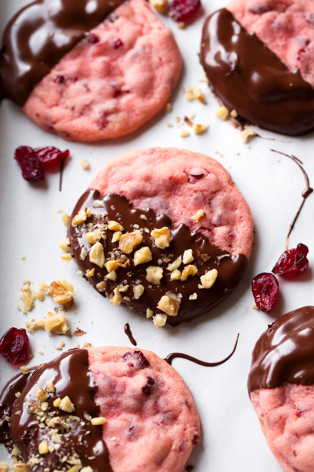 Chocolate Dipped Cranberry Sugar Cookies