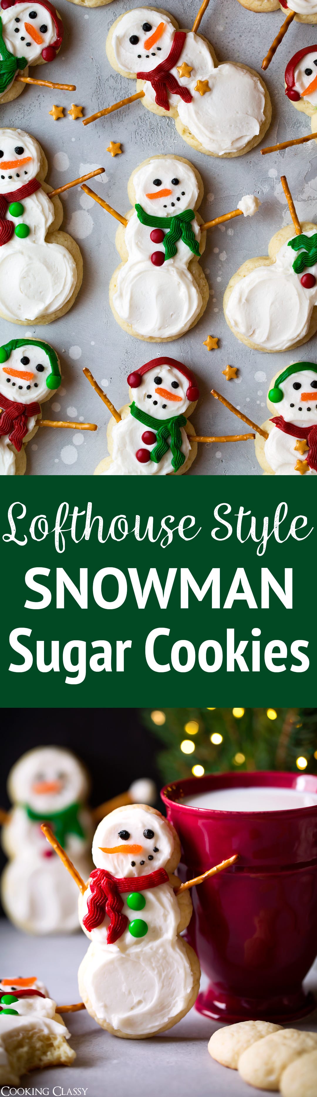 Lofthouse Style Snowman Sugar Cookies - One of the best Christmas cookies I've had! Fun to make, so delicious and just too cute. They would be the perfect gift to give this year.
