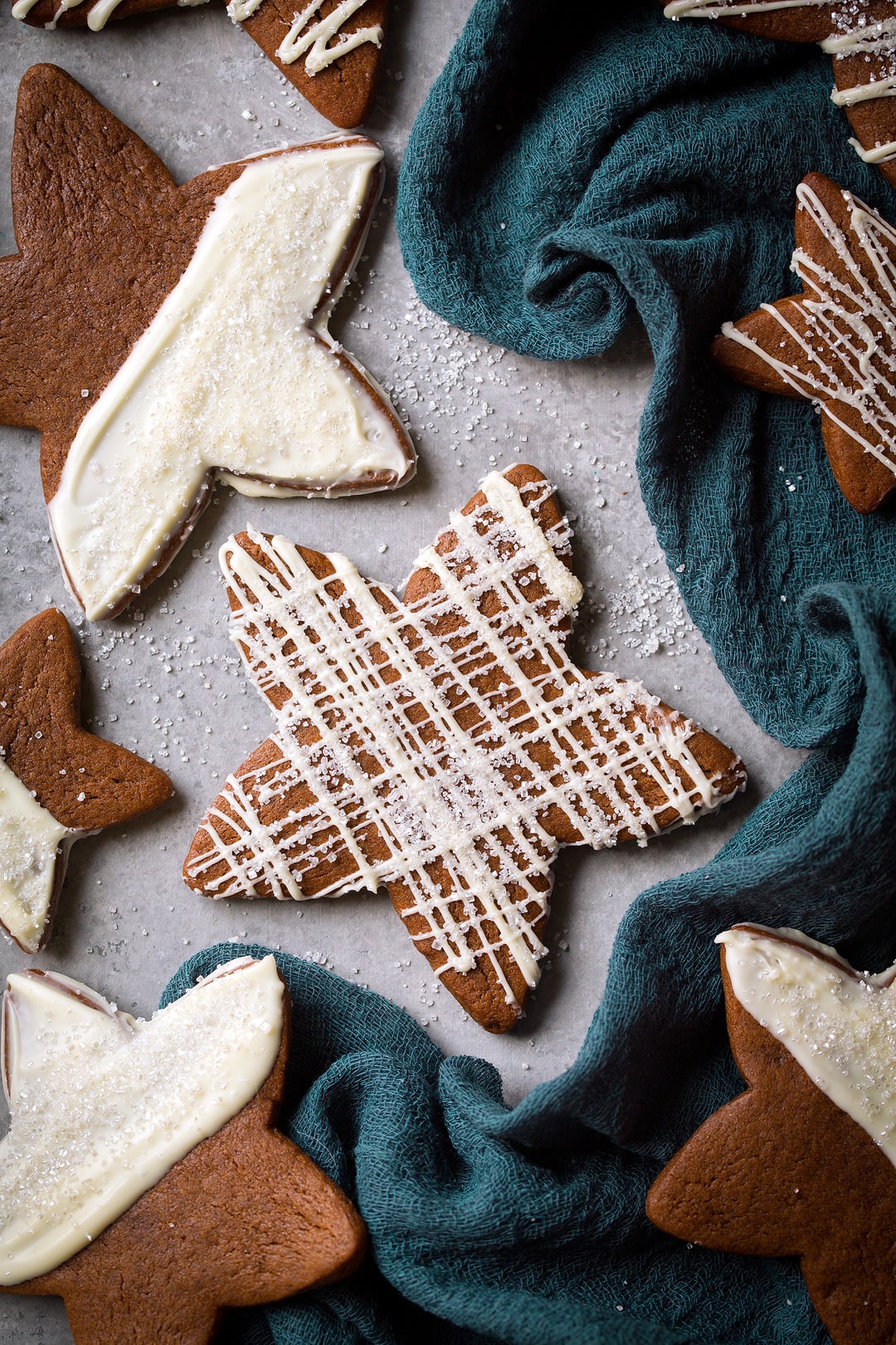 White Chocolate Gingerbread Star Cookies