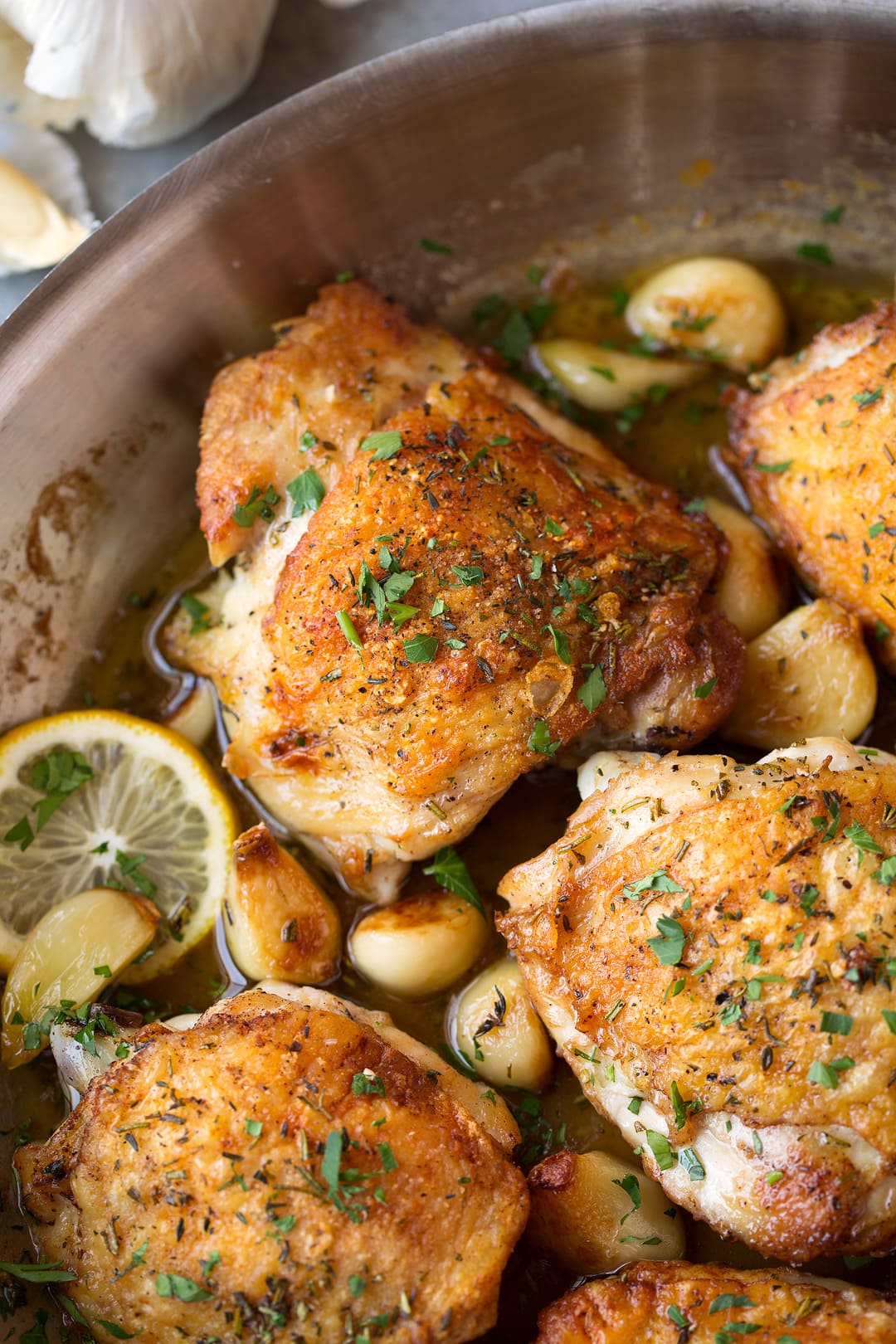 Roasted Chicken Thighs with Garlic - Cooking Classy