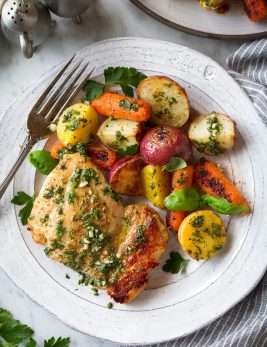 Roasted Chicken and Veggies with Herb Vinaigrette
