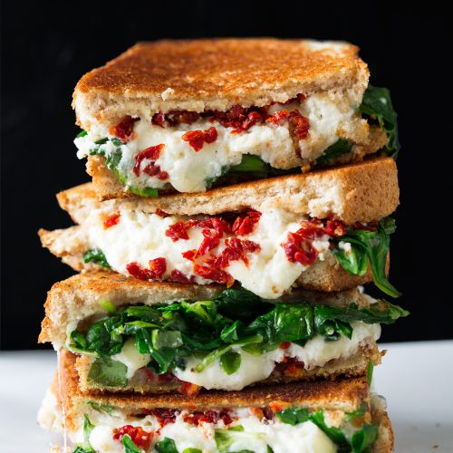 Grilled Cheese {with Sun Dried Tomatoes Ricotta and Spinach}