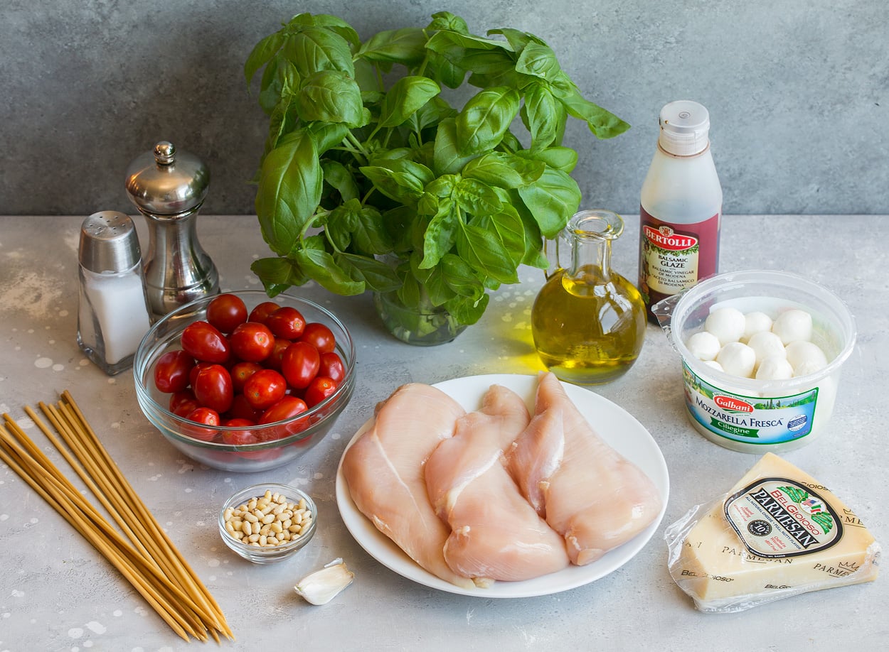 ingredients for caprese chicken kebabs