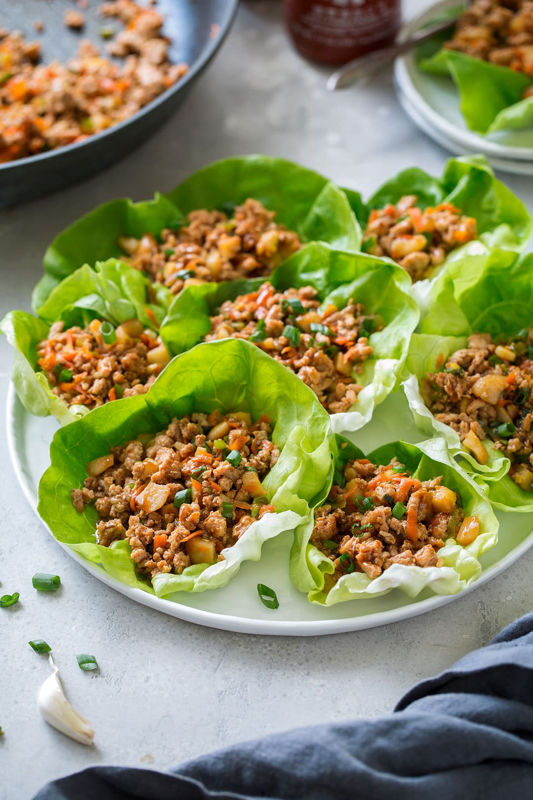 asian lettuce wraps on a plate