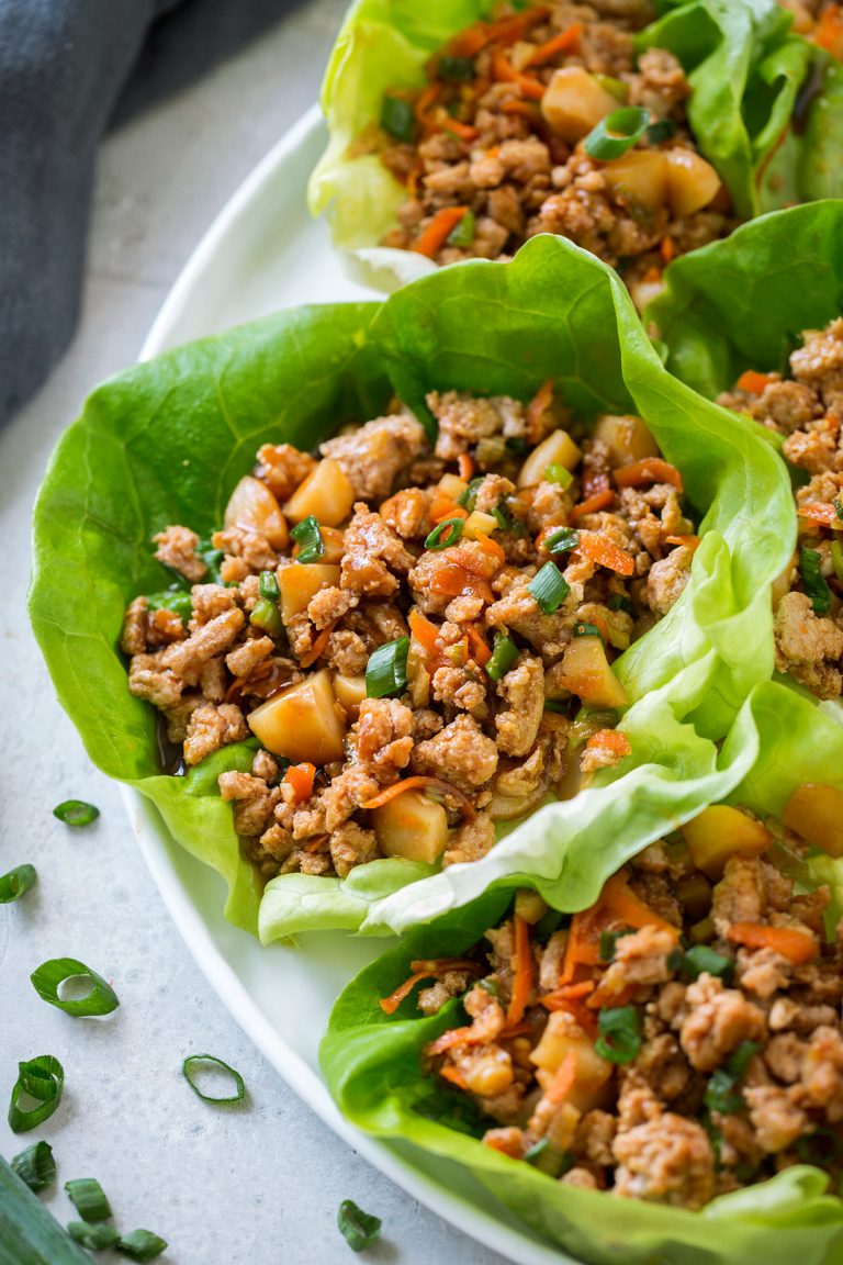 Asian Lettuce Wraps (with Ground Chicken or Turkey) 