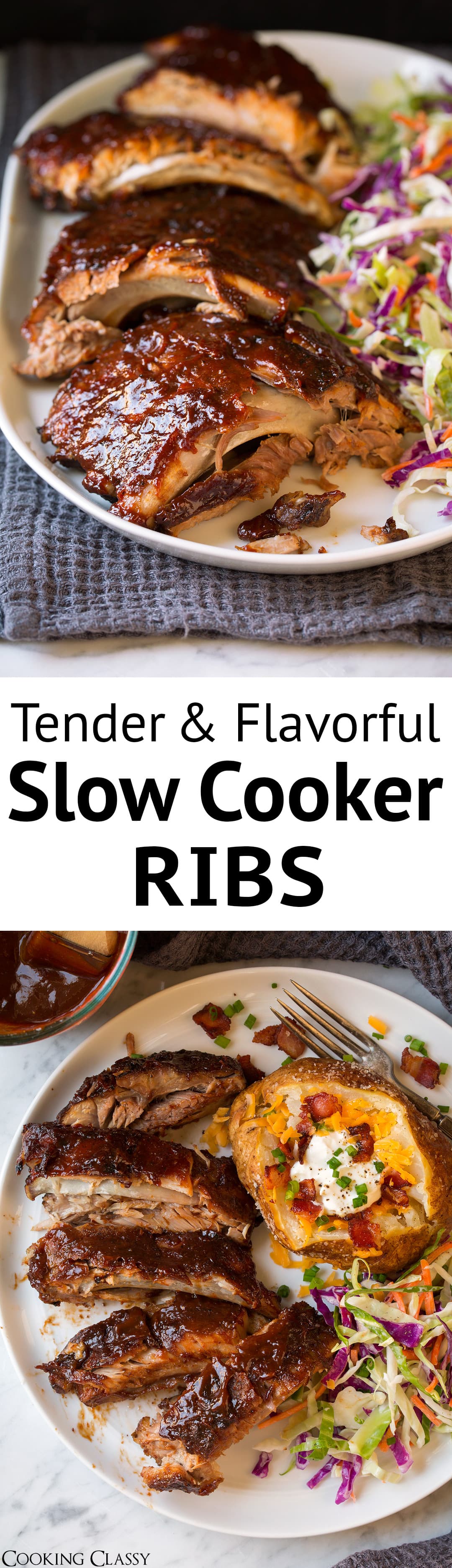 Tender Slow Cooker Ribs (with Homemade BBQ Sauce!) - Cooking Classy