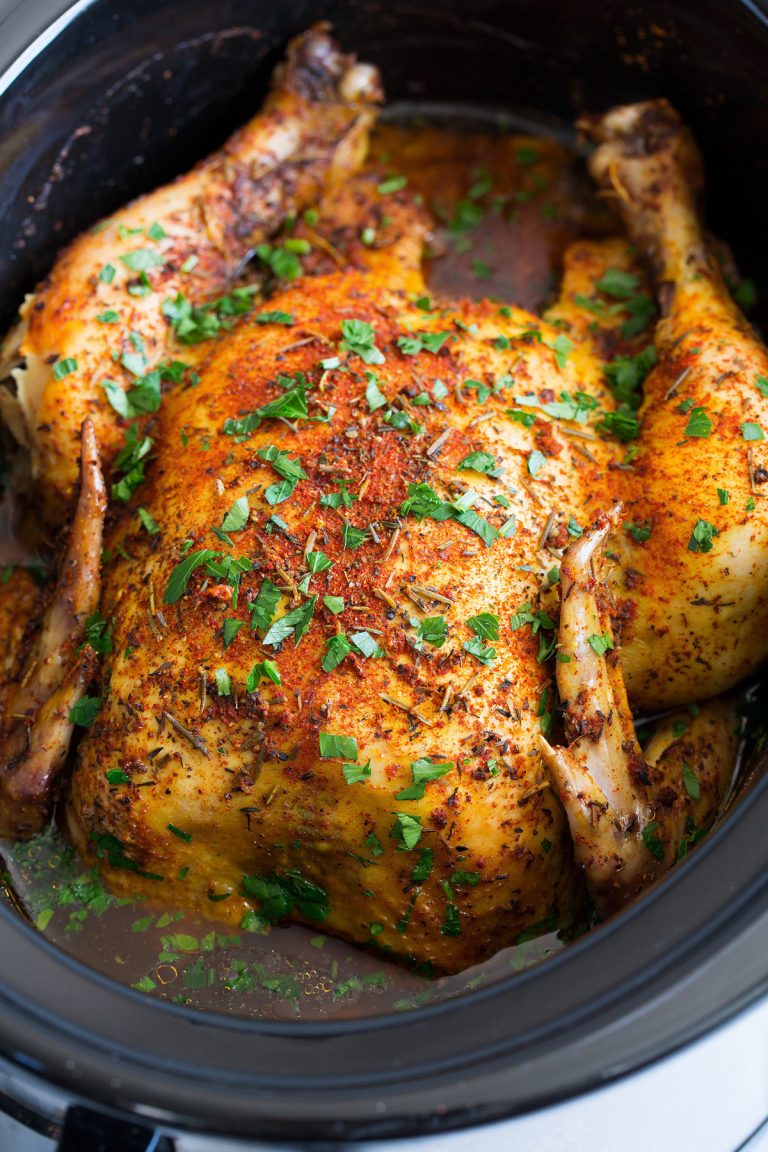 Slow Cooker Whole Chicken (Rotisserie Style) - Cooking Classy