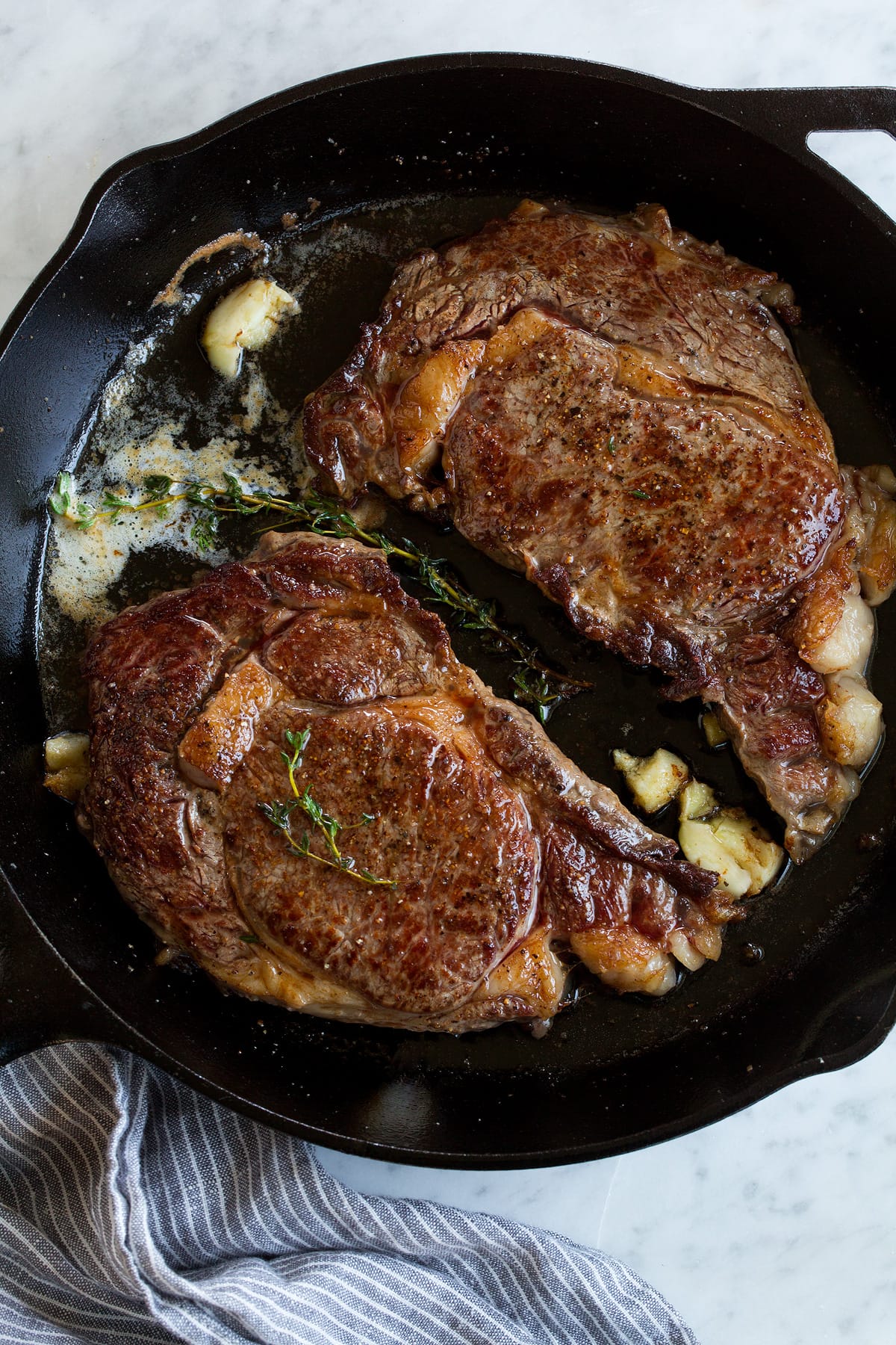 How to cook a steak using a cast iron skillet How To Cook Steak Pan Seared With Garlic Butter Cooking Classy