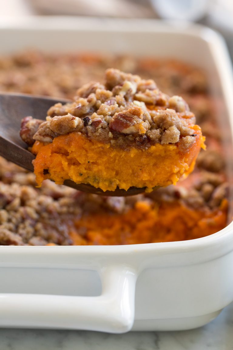 Sweet Potato Casserole {Best Pecan Topping!} - Cooking Classy