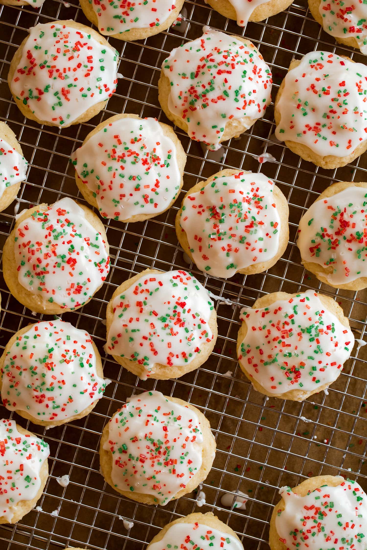 Christmas sprinkle cookies with icing