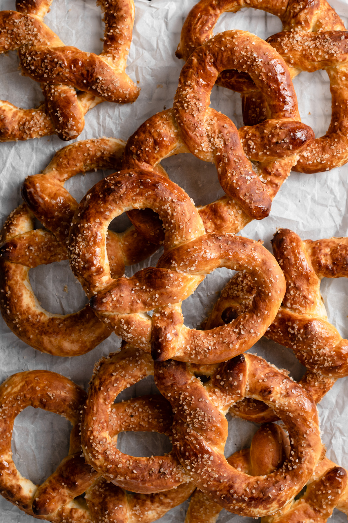 Image of a pile of soft pretzels.