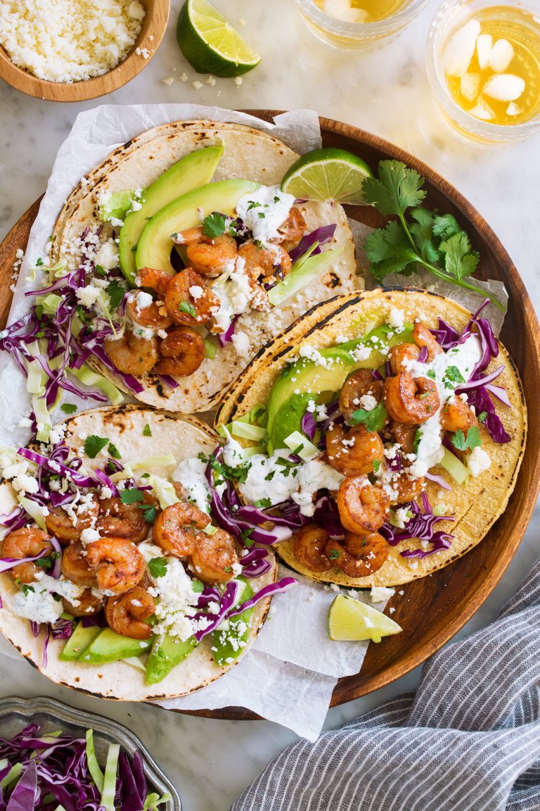 Shrimp Tacos {with Cilantro Lime Crema!} - Cooking Classy