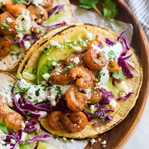 Shrimp Tacos with Cilantro Lime Crema Cooking Classy