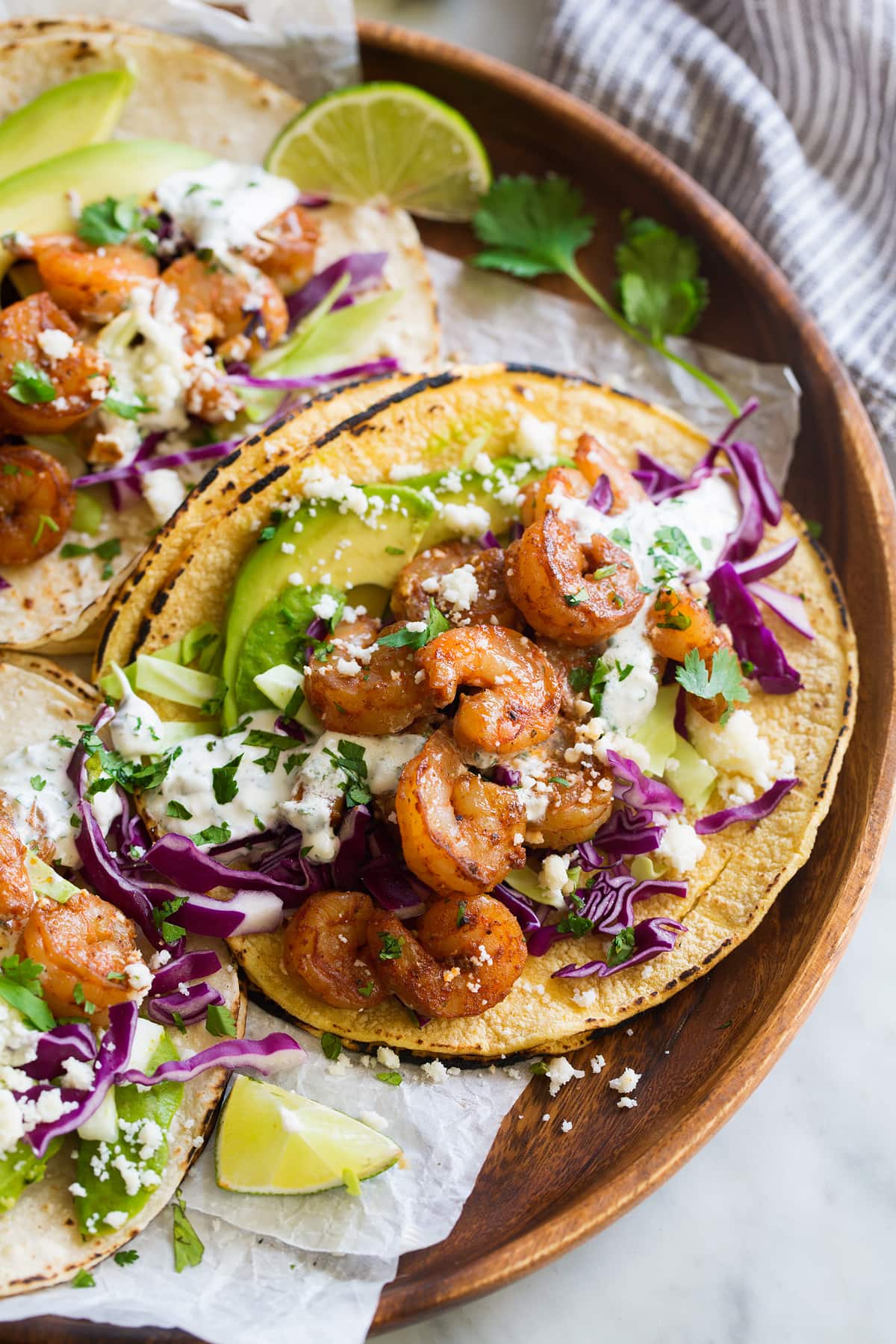 Shrimp Tacos with Cilantro Lime Crema Cooking Classy