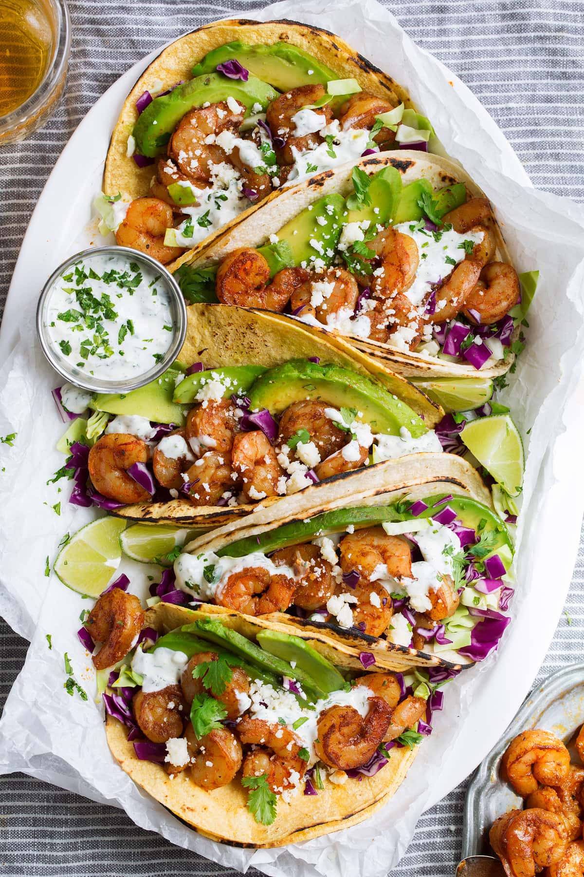 Shrimp Tacos with Cilantro Lime Crema Cooking Classy