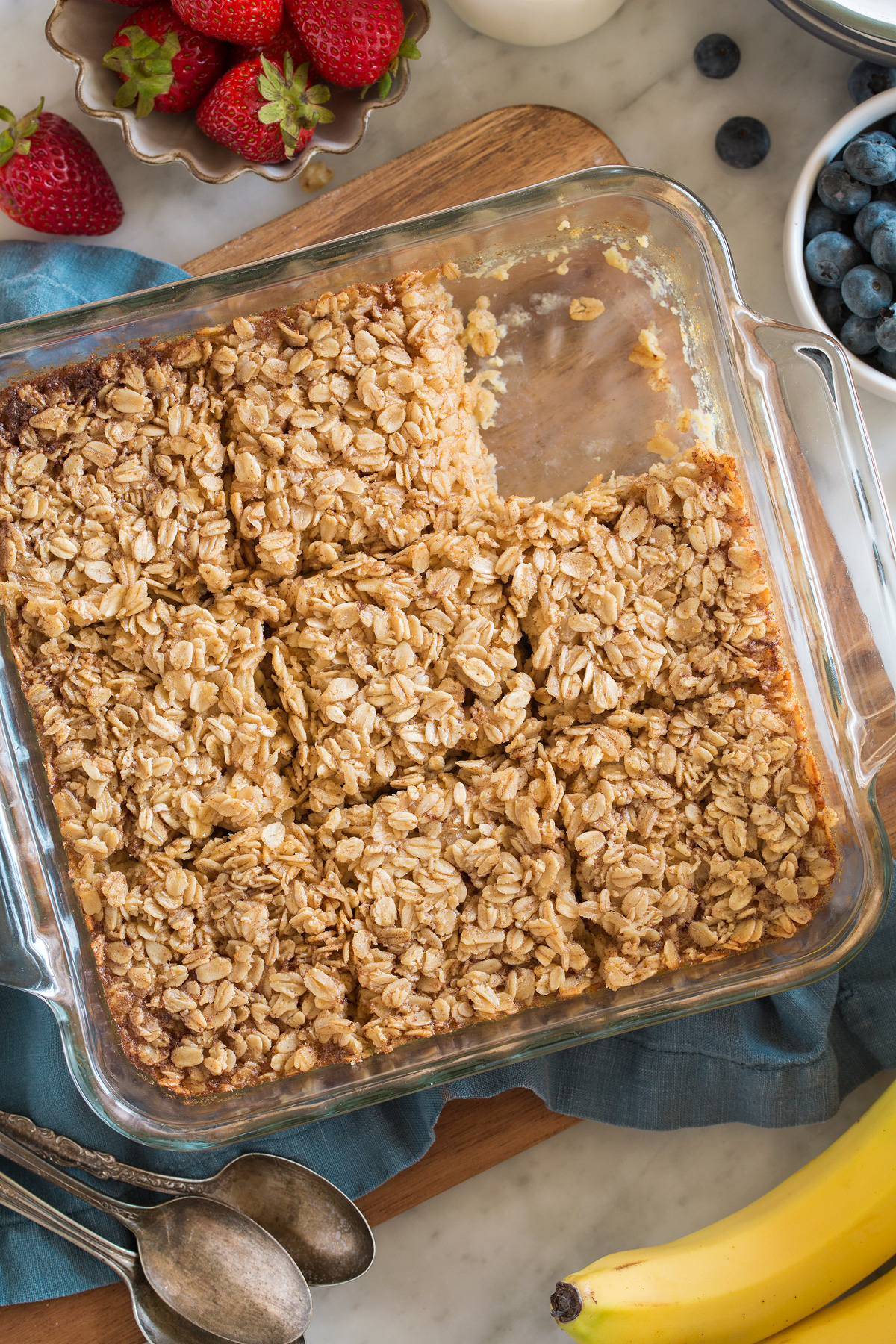 Baked Oatmeal cut into squares
