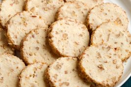 Slice and Bake Cream Cheese Pecan Cookies on a serving plate.