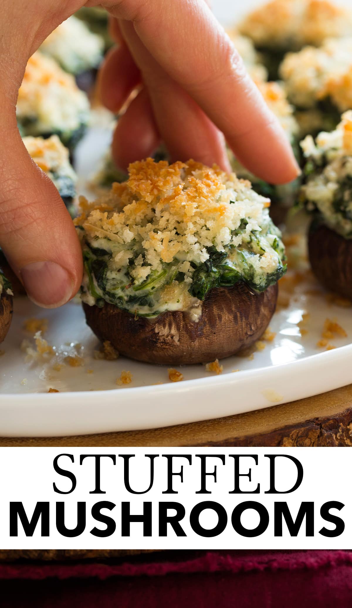 Stuffed Mushrooms {with Spinach and Cheese} Cooking Classy
