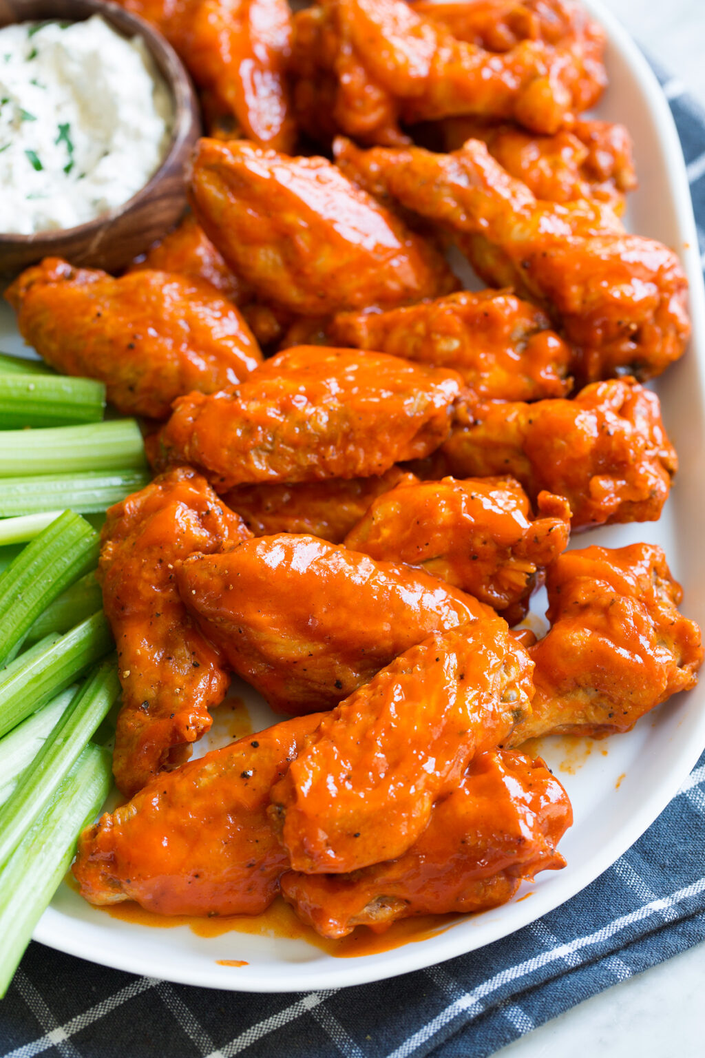 Baked Buffalo Wings {with Blue Cheese Dip} - Cooking Classy