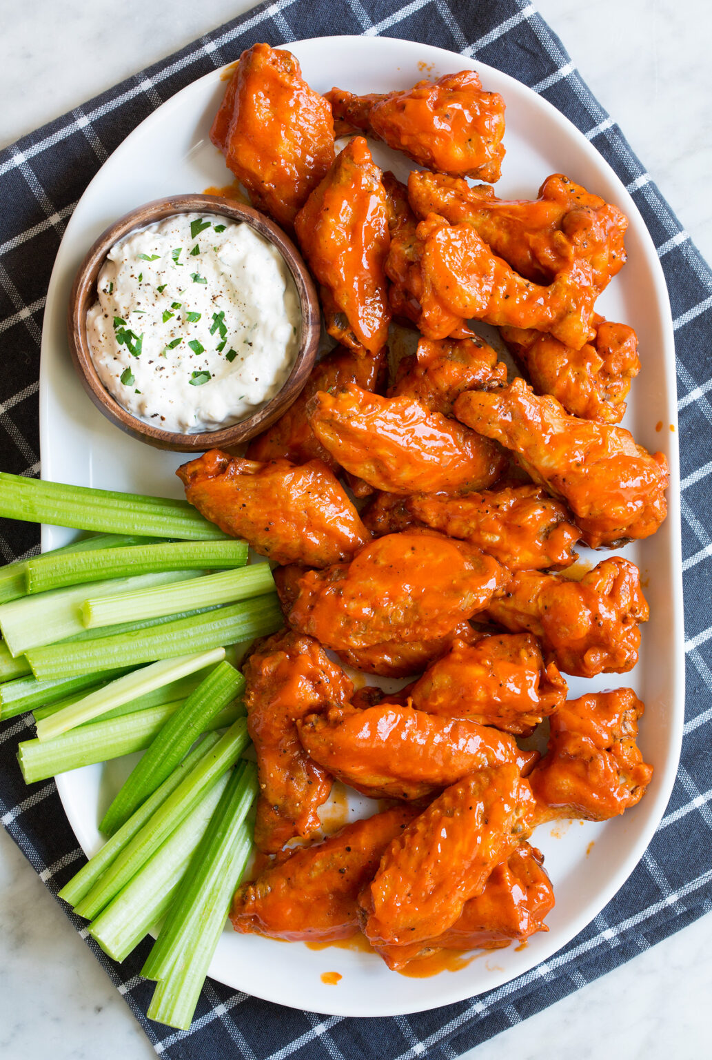 Baked Buffalo Wings {with Blue Cheese Dip} - Cooking Classy