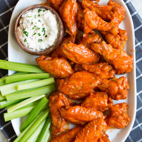 Baked Buffalo Wings {with Blue Cheese Dip} Cooking Classy