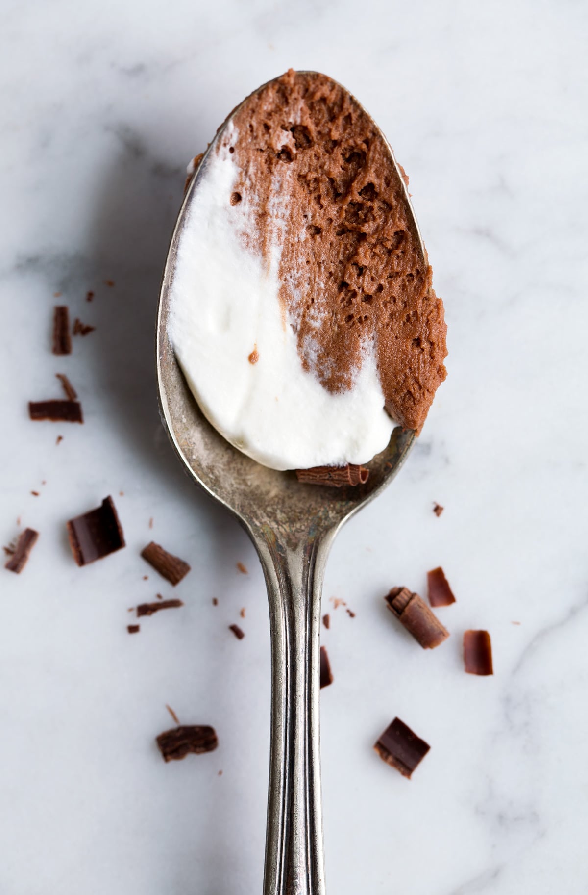 Spoonful of chocolate mousse