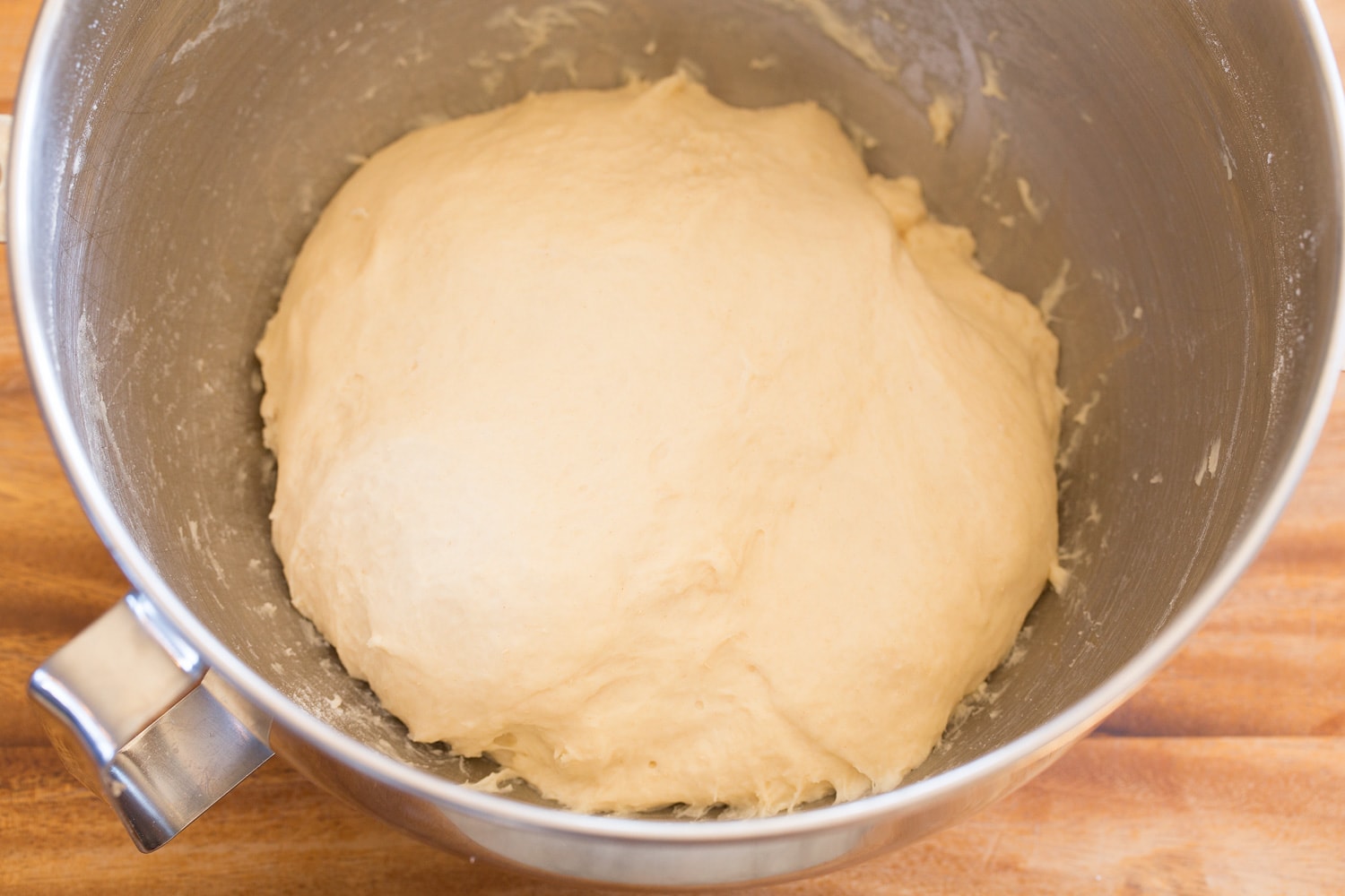 Puffy roll dough.