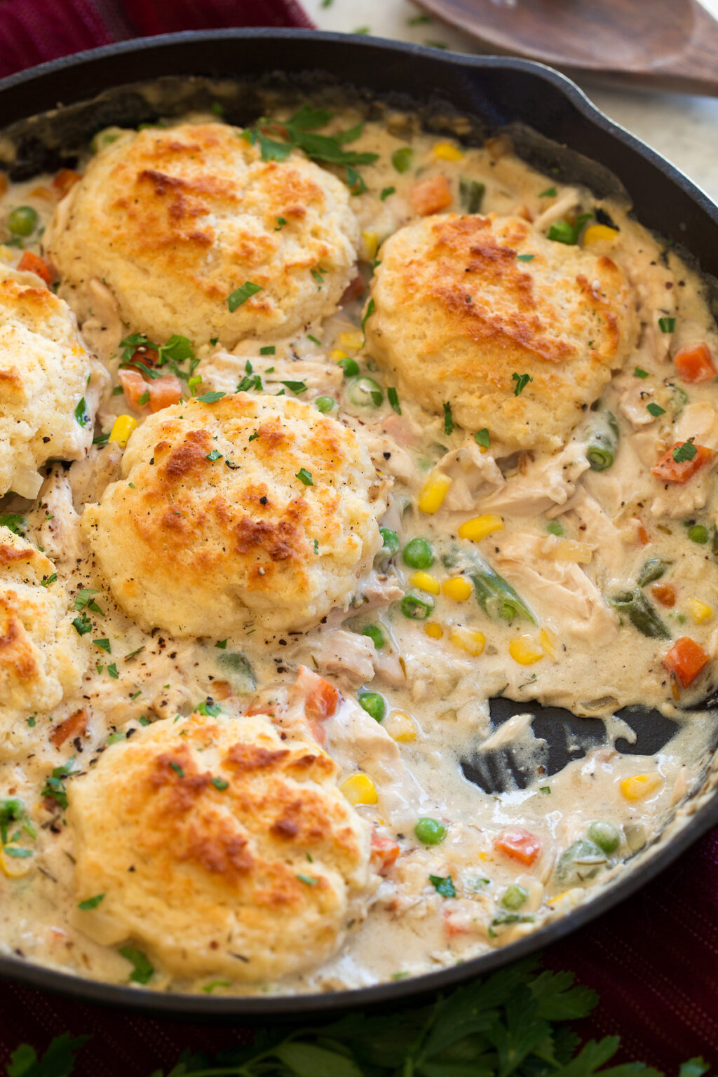 Chicken Pot Pie with Biscuits - Cooking Classy