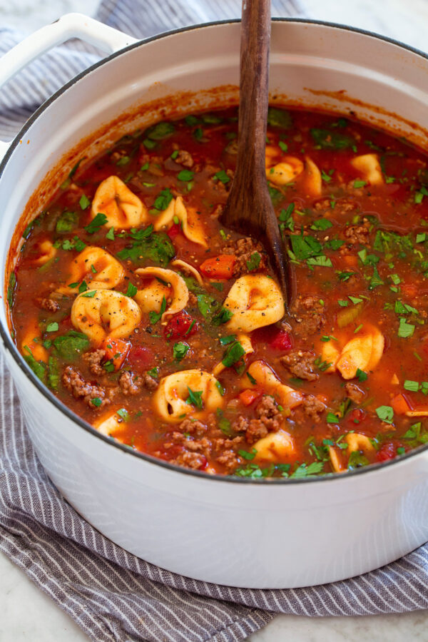 Tortellini Soup {with Beef} Cooking Classy