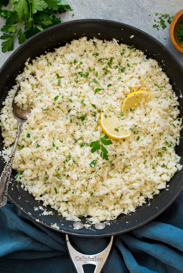 Cauliflower Rice {with Garlic and Parmesan} Cooking Classy
