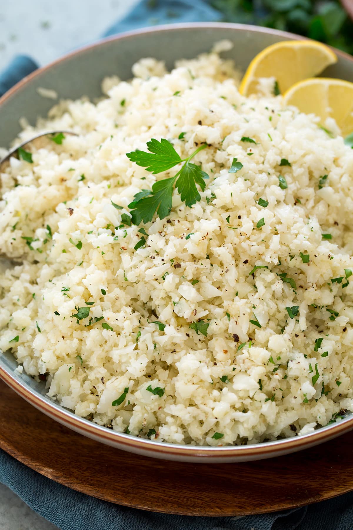 Close up photo of cauliflower rice.