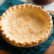 A baked unfilled pie crust.