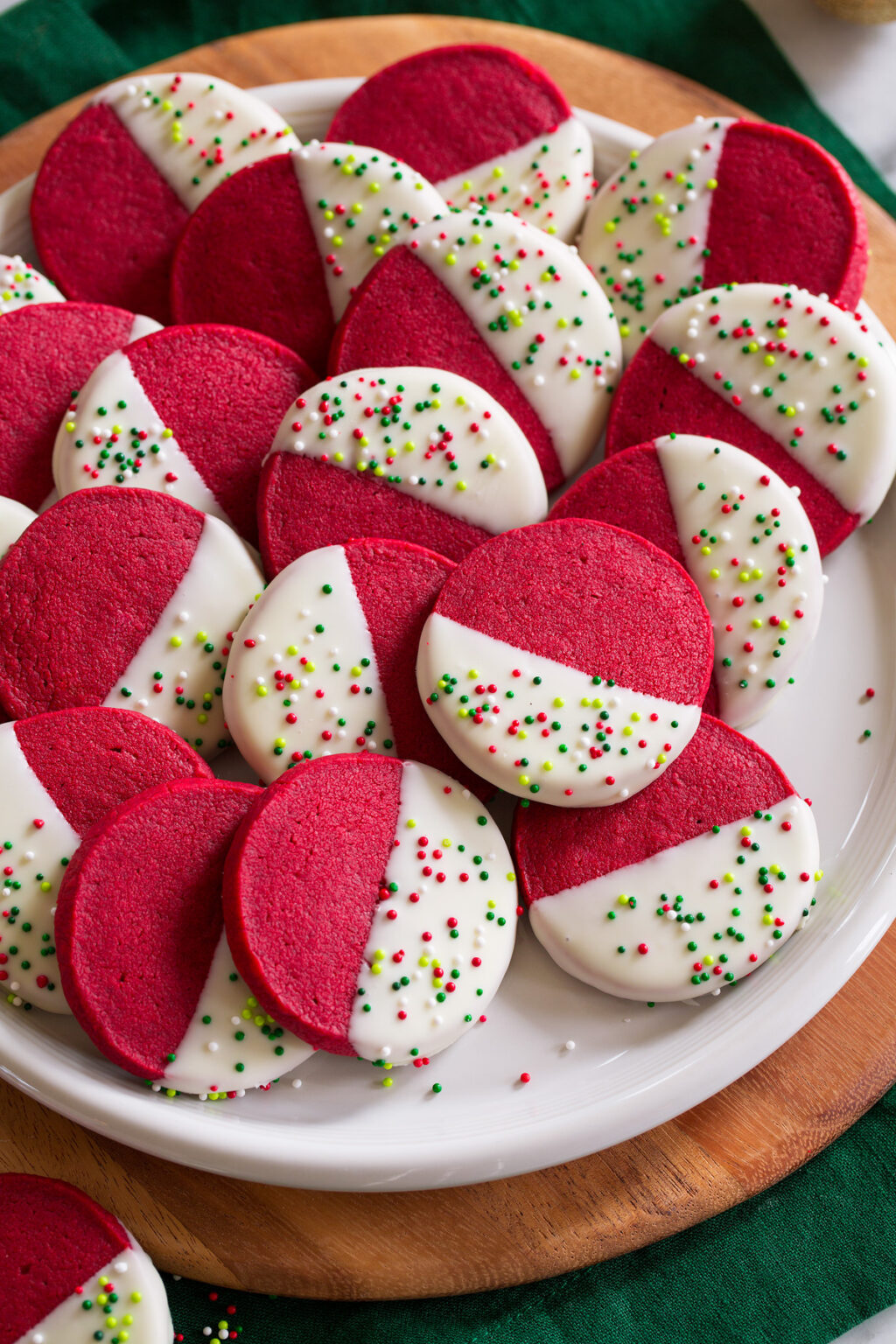 Red Velvet Shortbread Cookies {Dipped in White Chocolate} Cooking Classy