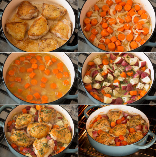 Braised Chicken Thighs {with Vegetables} Cooking Classy