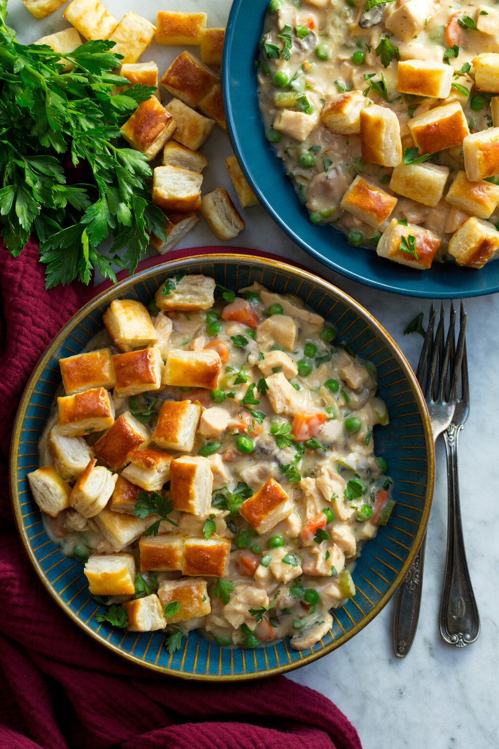 Chicken Pot Pie with Puff Pastry Bites Cooking Classy