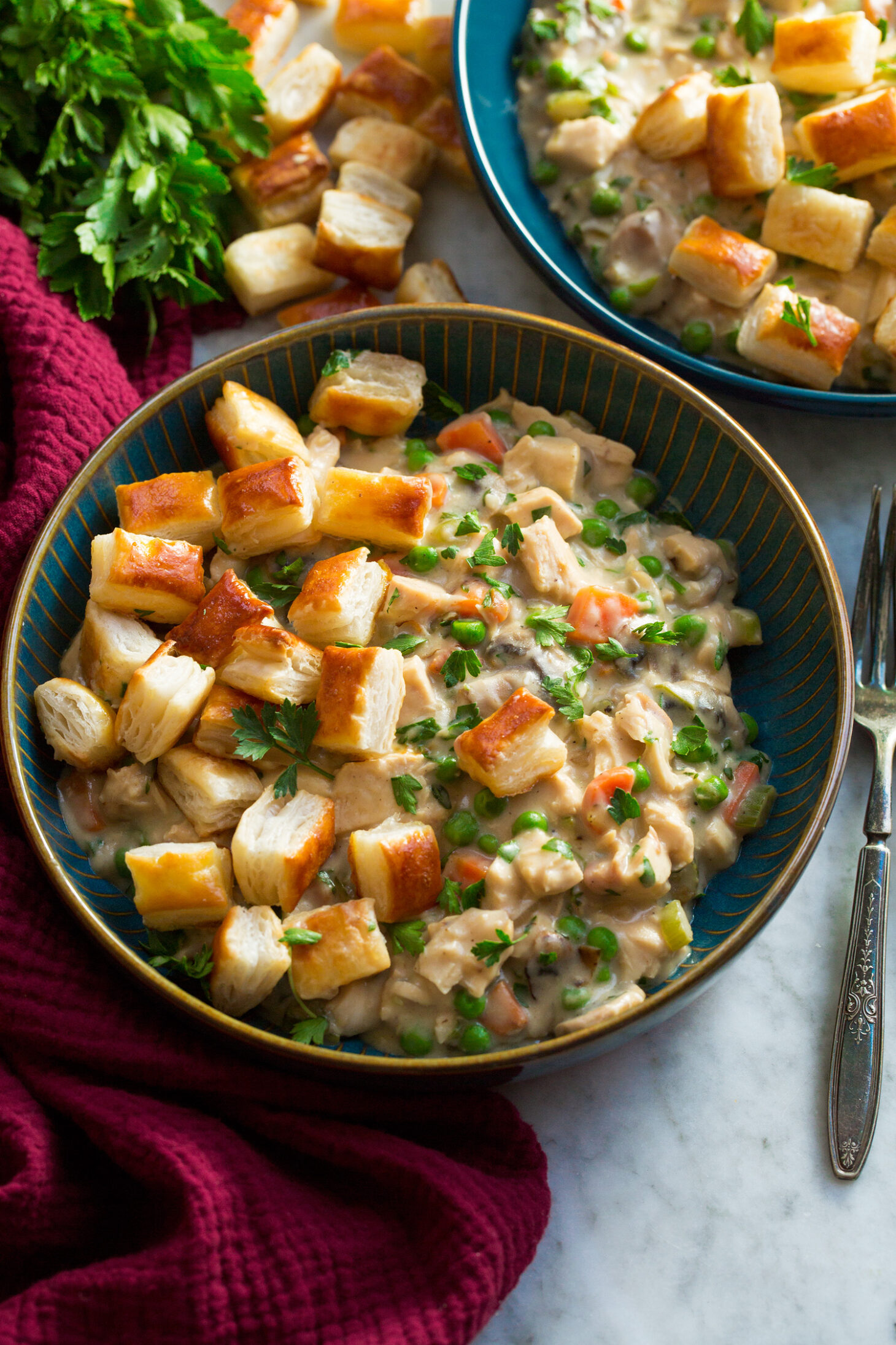 Chicken Pot Pie with Puff Pastry Bites Cooking Classy