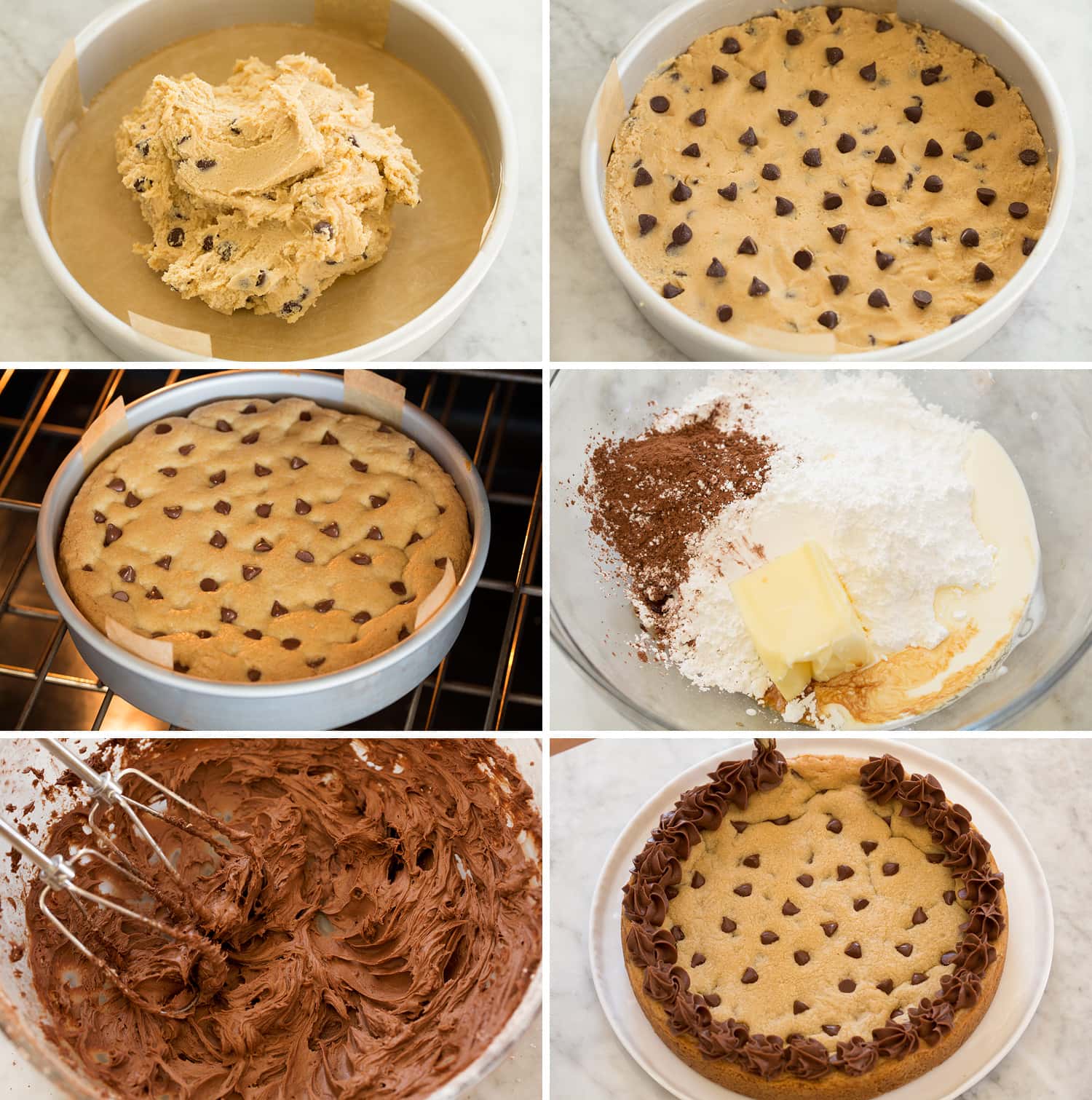 Continued six steps to make cookie cake and frosting.