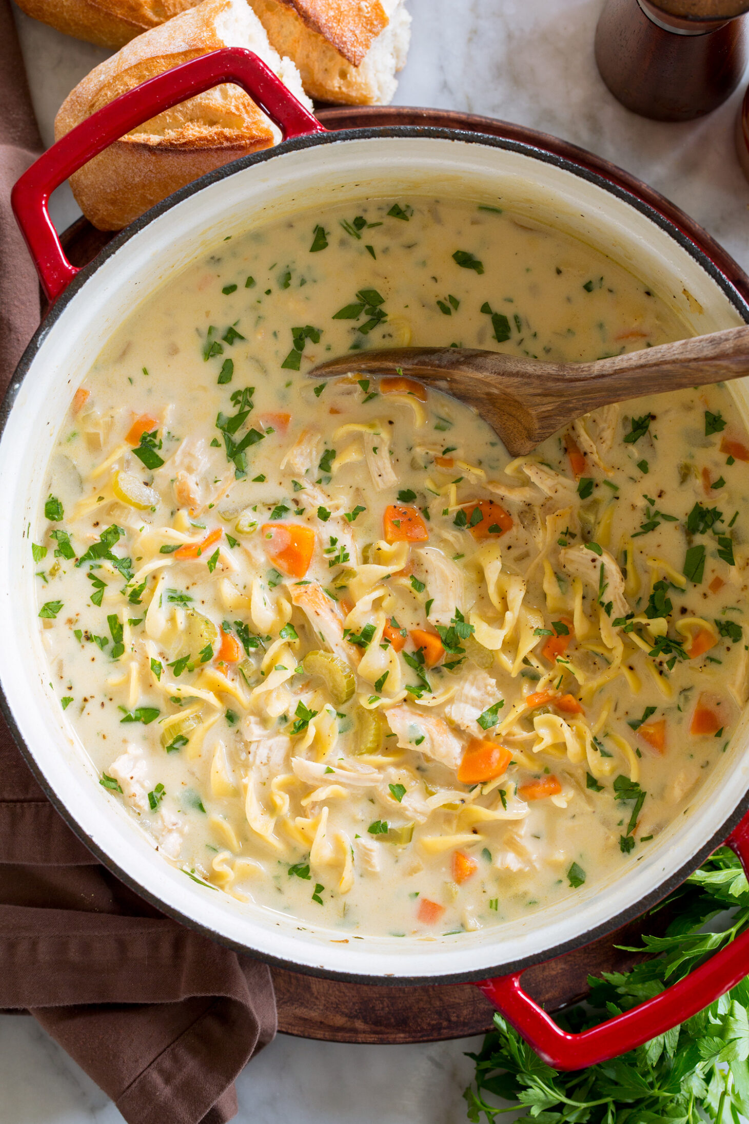 Creamy Chicken Noodle Soup - Cooking Classy