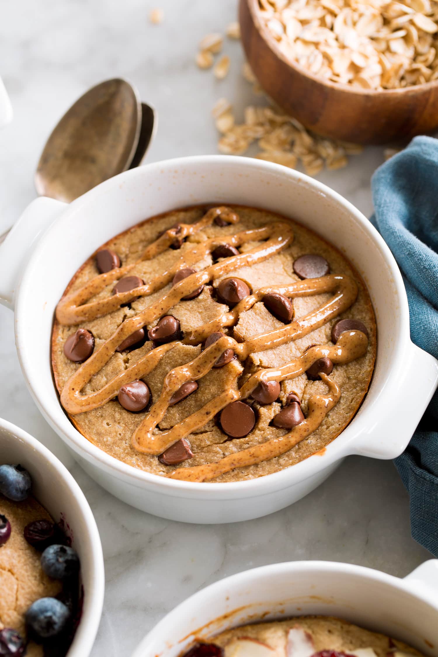 Chocolate chip almond butter baked oats.
