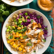 Overhead photo of a protein bowl. - 1